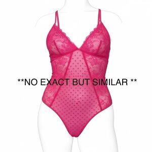 NWT Vibrant Pink Lace Bodysuit